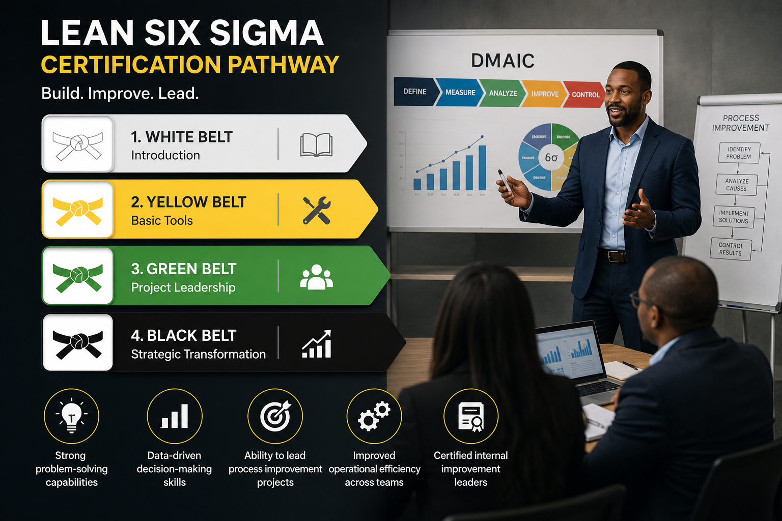 Workplace process mapping and Six Sigma analysis board